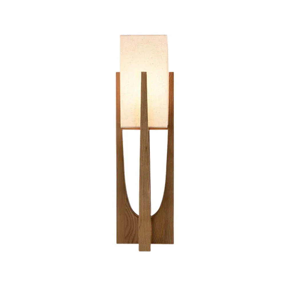 LIVARA Floor Lamp 52/82/145cm Soft Lighting Cotton-Linen Shade Ash Wood Body Brass Hardware Premium Design - Walnut - Image 6