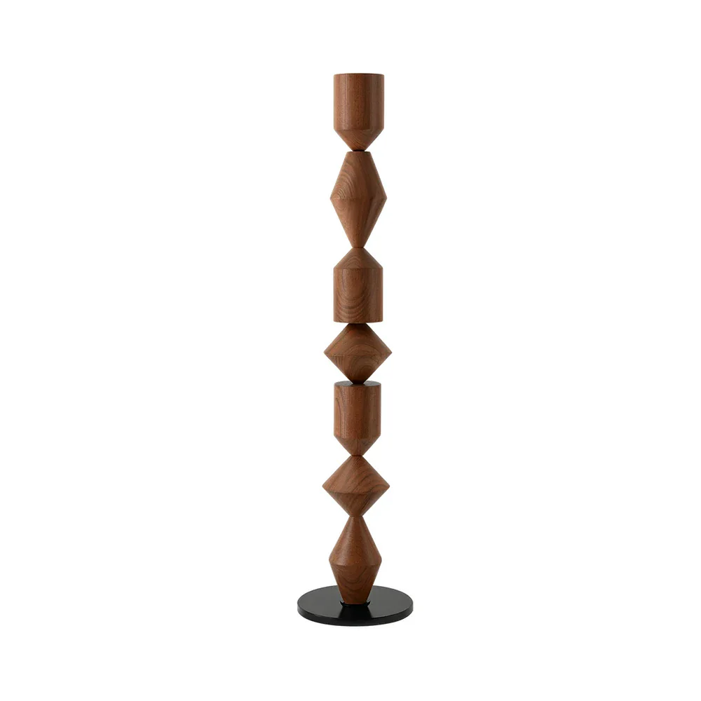 LIVARA Floor Lamp E27 Bulb Design Sleek Metal Body Rounded Stable Base Modern Style - Walnut