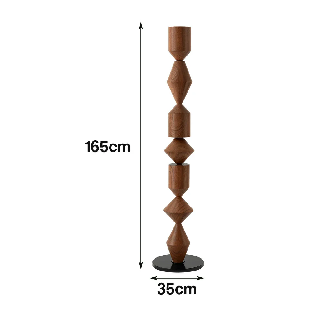 LIVARA Floor Lamp E27 Bulb Design Sleek Metal Body Rounded Stable Base Modern Style - Walnut - Image 5