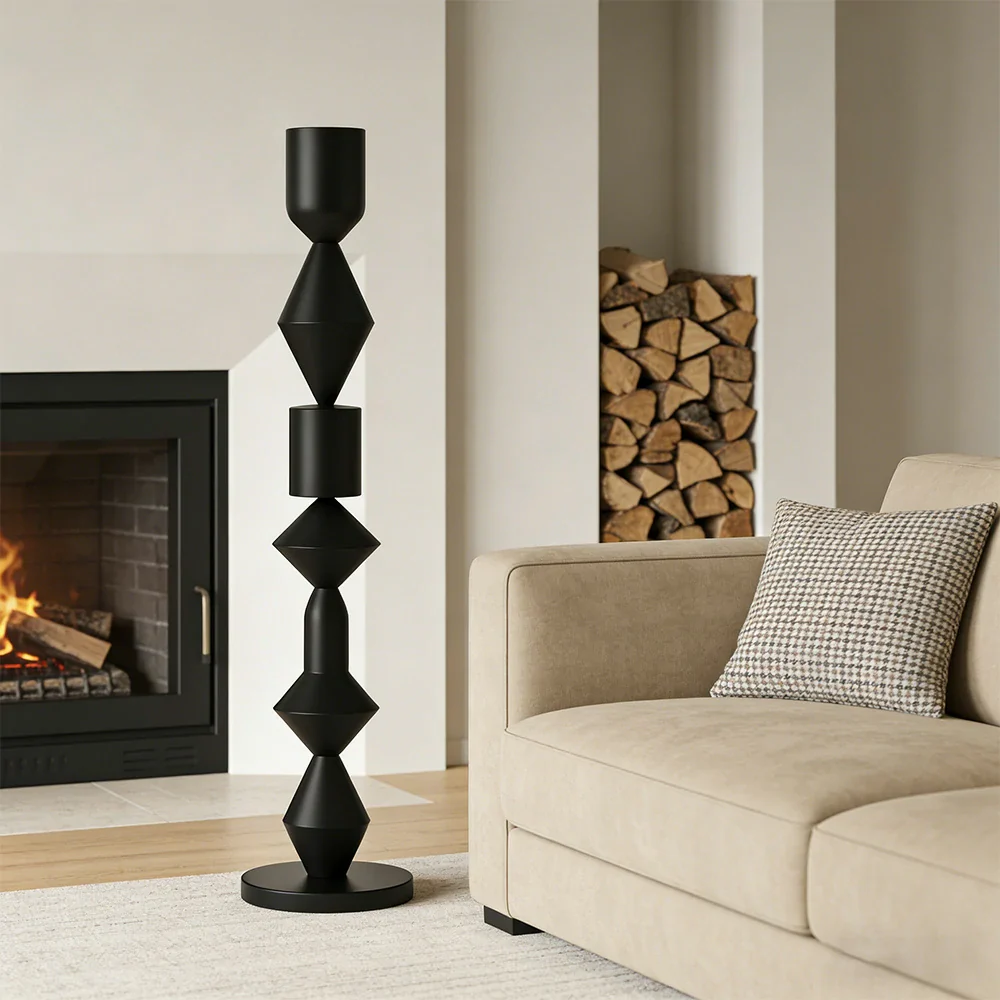 LIVARA Floor Lamp E27 Bulb Design Sleek Metal Body Rounded Stable Base Modern Style - Black - Image 4