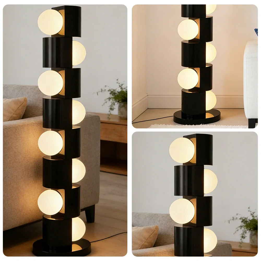 LIVARA Floor Lamp Easy-Change E27 Bulb Metal Body Corrosion-Resistant Stable Base - Black - Image 3