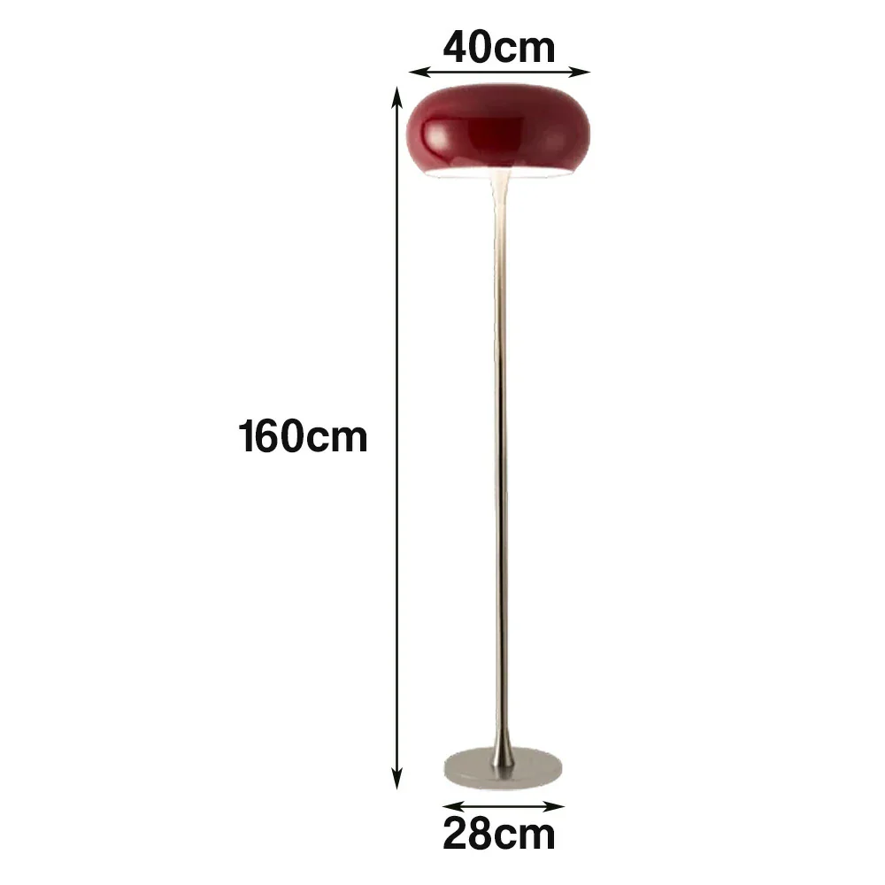 LIVARA Floor Lamp Soft Eye-Friendly Lighting Iron Shade PMMA Light Panel Premium Finish - Red - Image 5