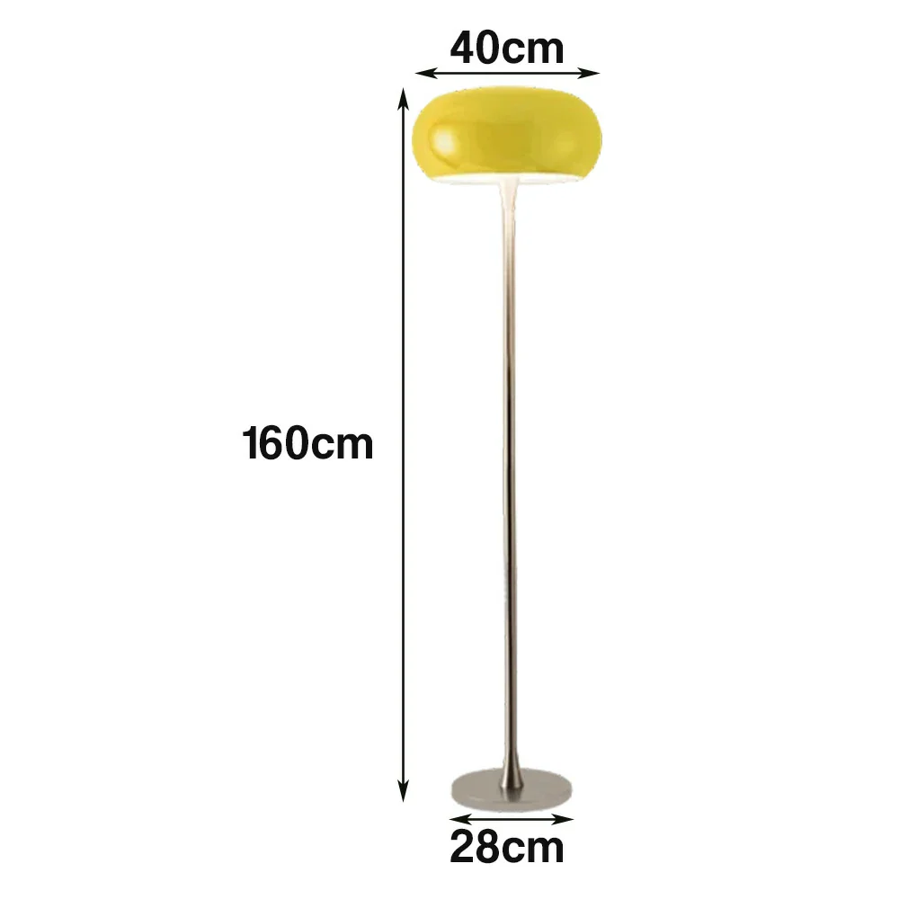 LIVARA Floor Lamp Soft Eye-Friendly Lighting Iron Shade PMMA Light Panel Premium Finish - Yellow - Image 5