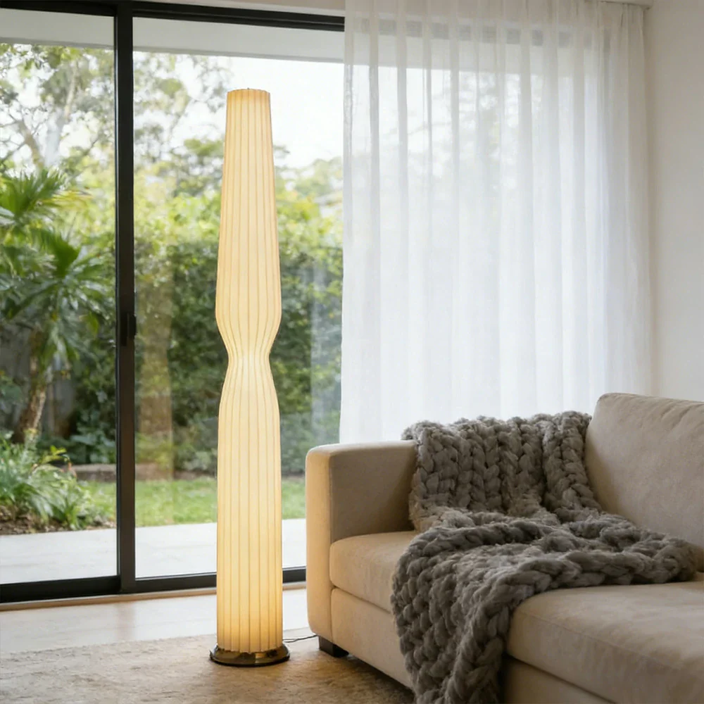 LIVARA Floor Lamp Eye-Care Lighting Iron Frame Rose Gold Colour High-Transparency Shade Modern Look - Image 2