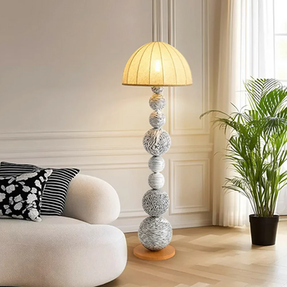 LIVARA Floor Lamp Three-Mode Lighting Flicker-Free Linen Shade Zebra Pattern Design - Image 2