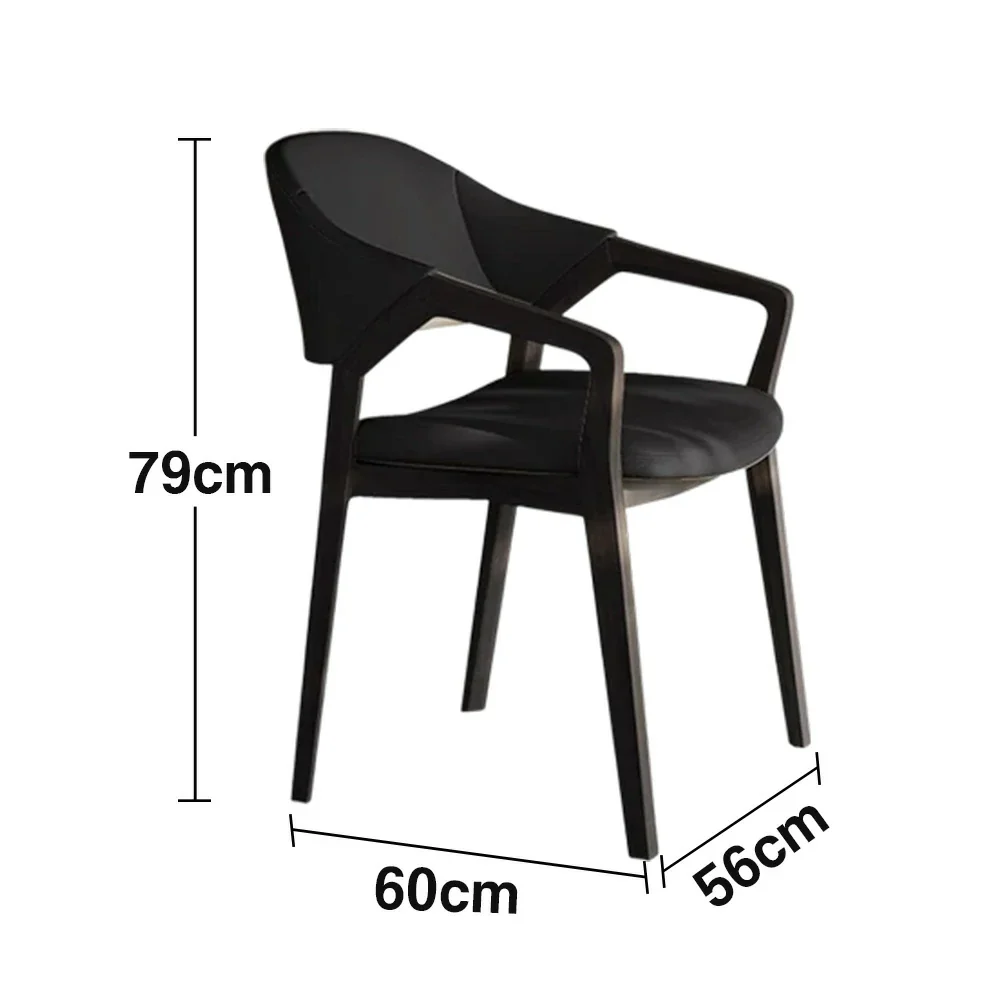 LIVARA Chair Napa-Grade Tech Leather High-Resilience Foam Shaping Support Solid Wood Frame Comfortable Seat - Black - Image 5