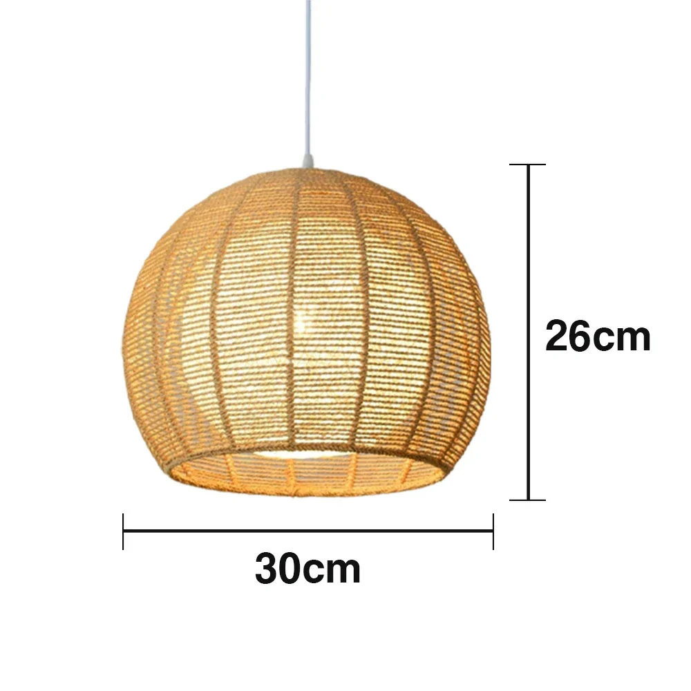 LIVARA 30/36/50cm Hemp Rope Pendant Light, Handcrafted Round Lampshade with E27 Bulb Included Creative Woven Desig - Beige - Image 5