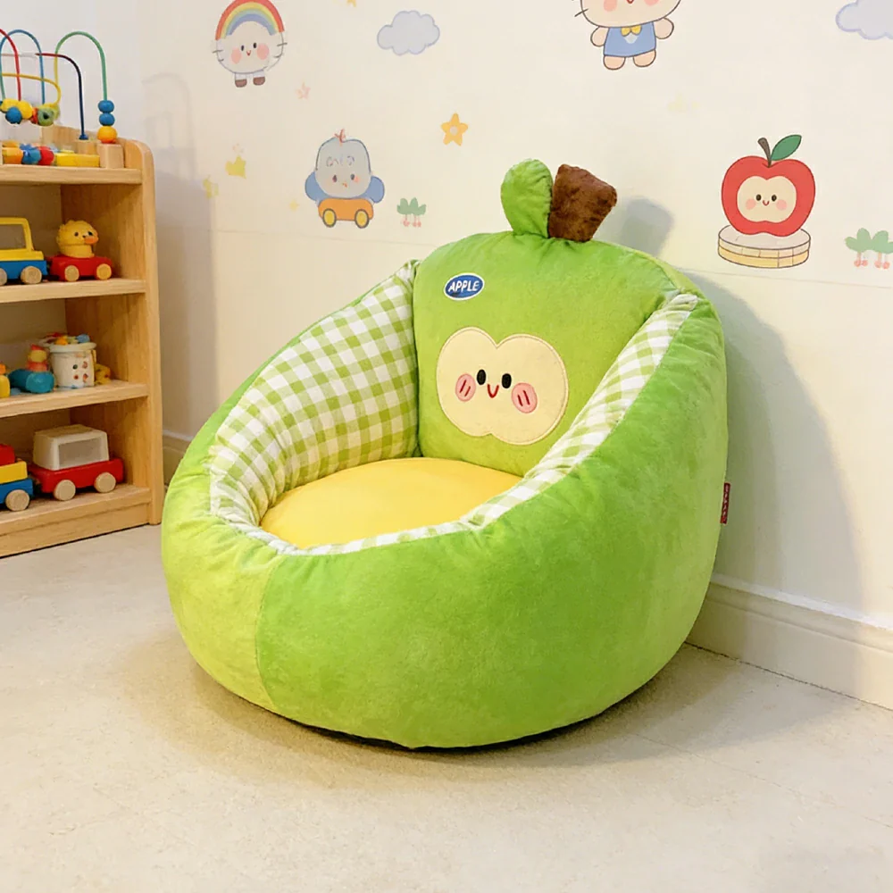 LIVARA 50/60cm Floor Seat Cushion, Wraparound Support Design, Plush Filled Core, Green Apple Pattern, Non-Slip Base - Image 4