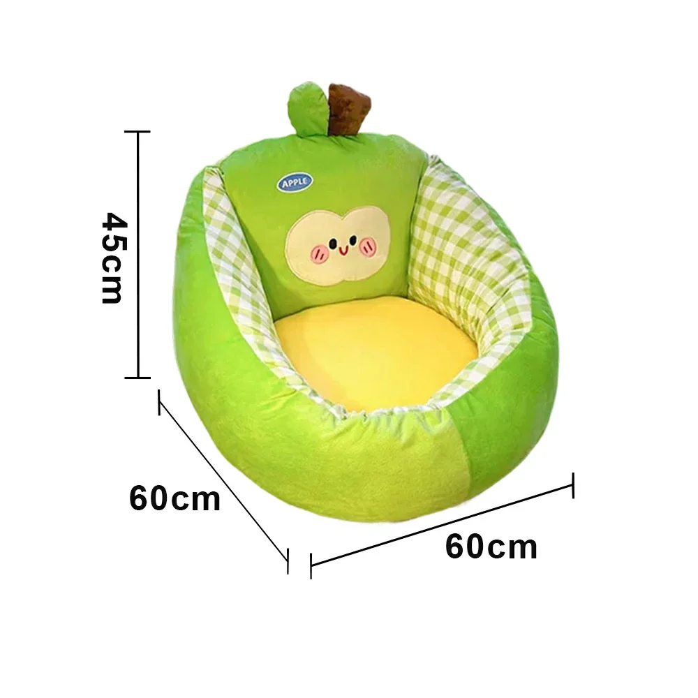 LIVARA 50/60cm Floor Seat Cushion, Wraparound Support Design, Plush Filled Core, Green Apple Pattern, Non-Slip Base - Image 6