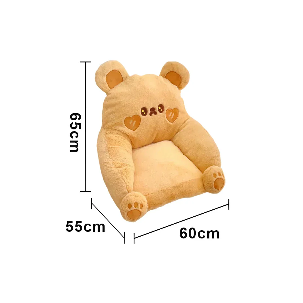 LIVARA Animal-Shaped Floor Lounge Cushion, Wraparound Comfort Design, Plush Filled Cushion, Non-Slip Base, Versatile Use - Brown - Image 5