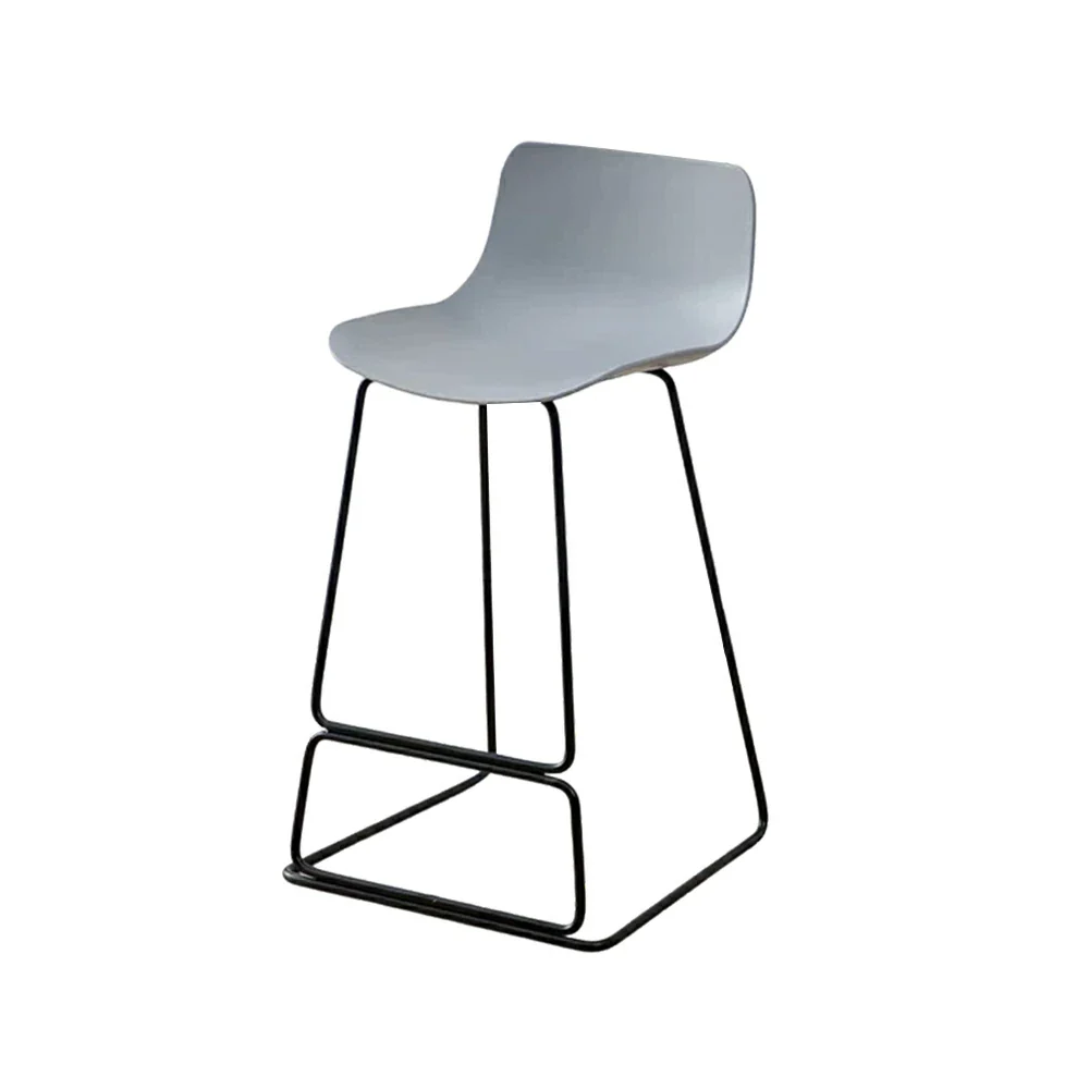 LIVARA 87/97cm Bar Chair - Ergonomic Curved Seat, Durable PP Shell, Powder-Coated Steel Frame, Commercial-Grade Stability - Grey