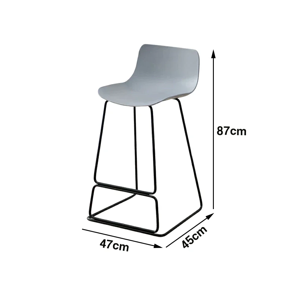 LIVARA 87/97cm Bar Chair - Ergonomic Curved Seat, Durable PP Shell, Powder-Coated Steel Frame, Commercial-Grade Stability - Grey - Image 5