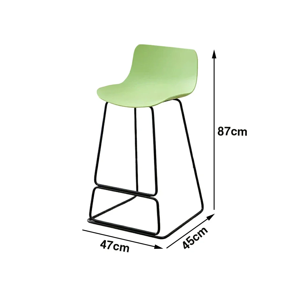 LIVARA 87/97cm Bar Chair - Ergonomic Curved Seat, Durable PP Shell, Powder-Coated Steel Frame, Commercial-Grade Stability - Green - Image 5