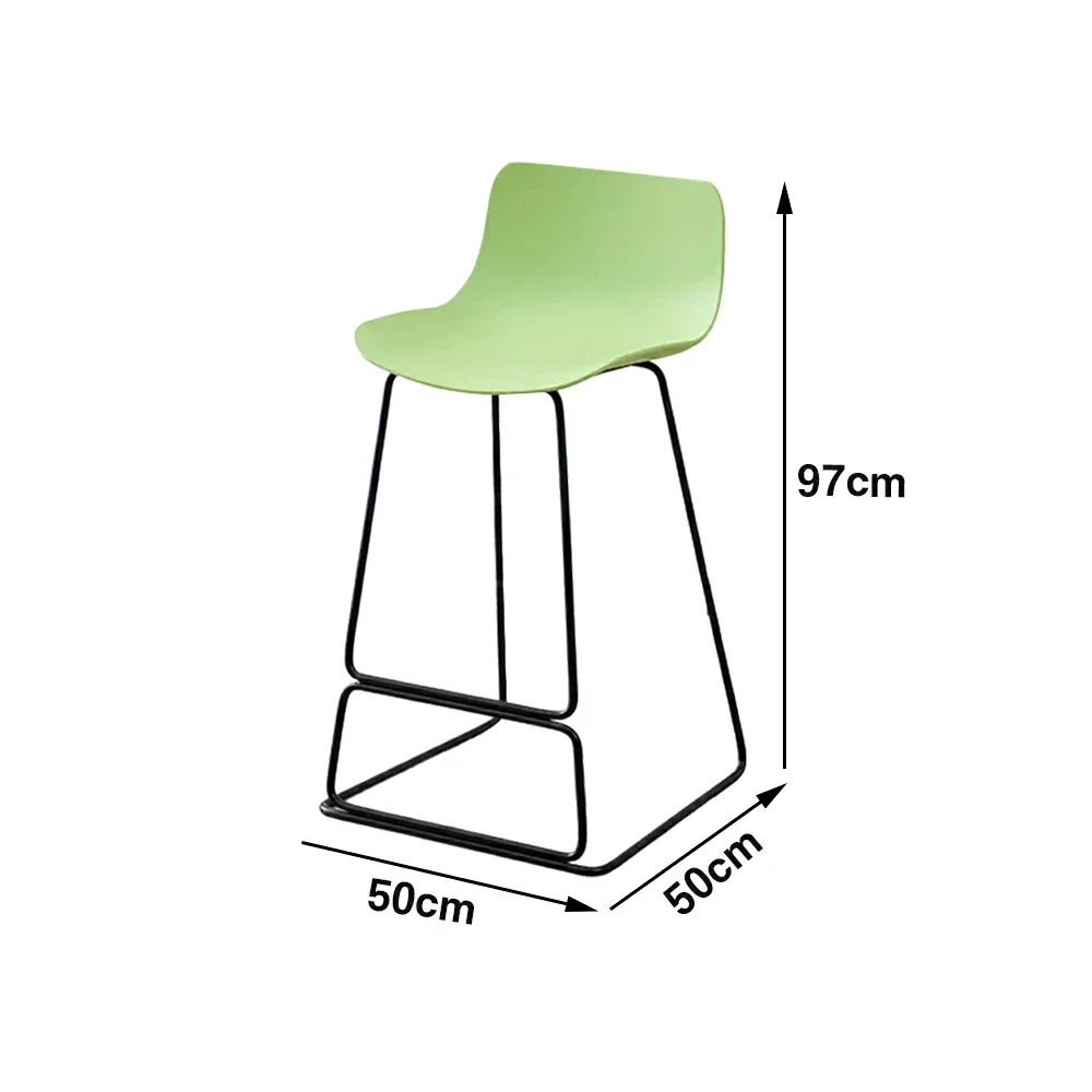 LIVARA 87/97cm Bar Chair - Ergonomic Curved Seat, Durable PP Shell, Powder-Coated Steel Frame, Commercial-Grade Stability - Green - Image 6