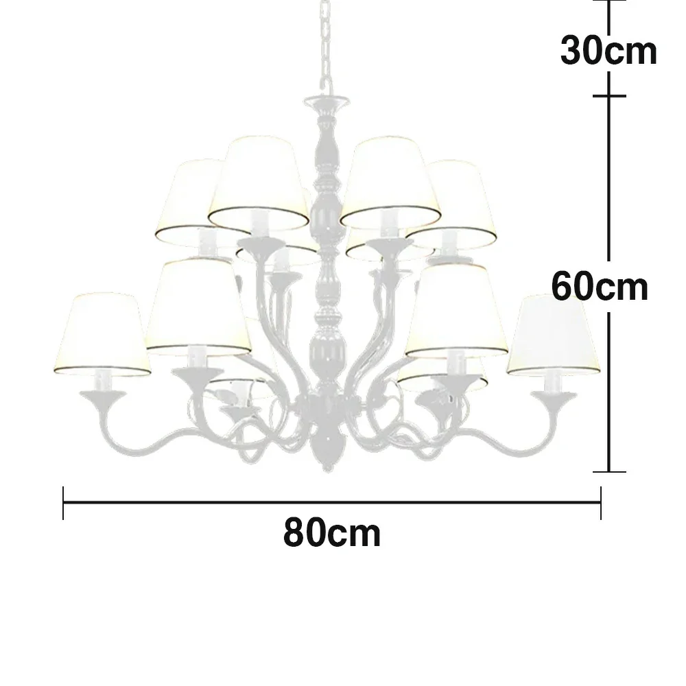 LIVARA Pendant Light 80/100cm Heavy-Duty Metal Frame Adjustable Chain Iron Ceiling Plate - Stylish Design with Corrosion Resistance - White - Image 5