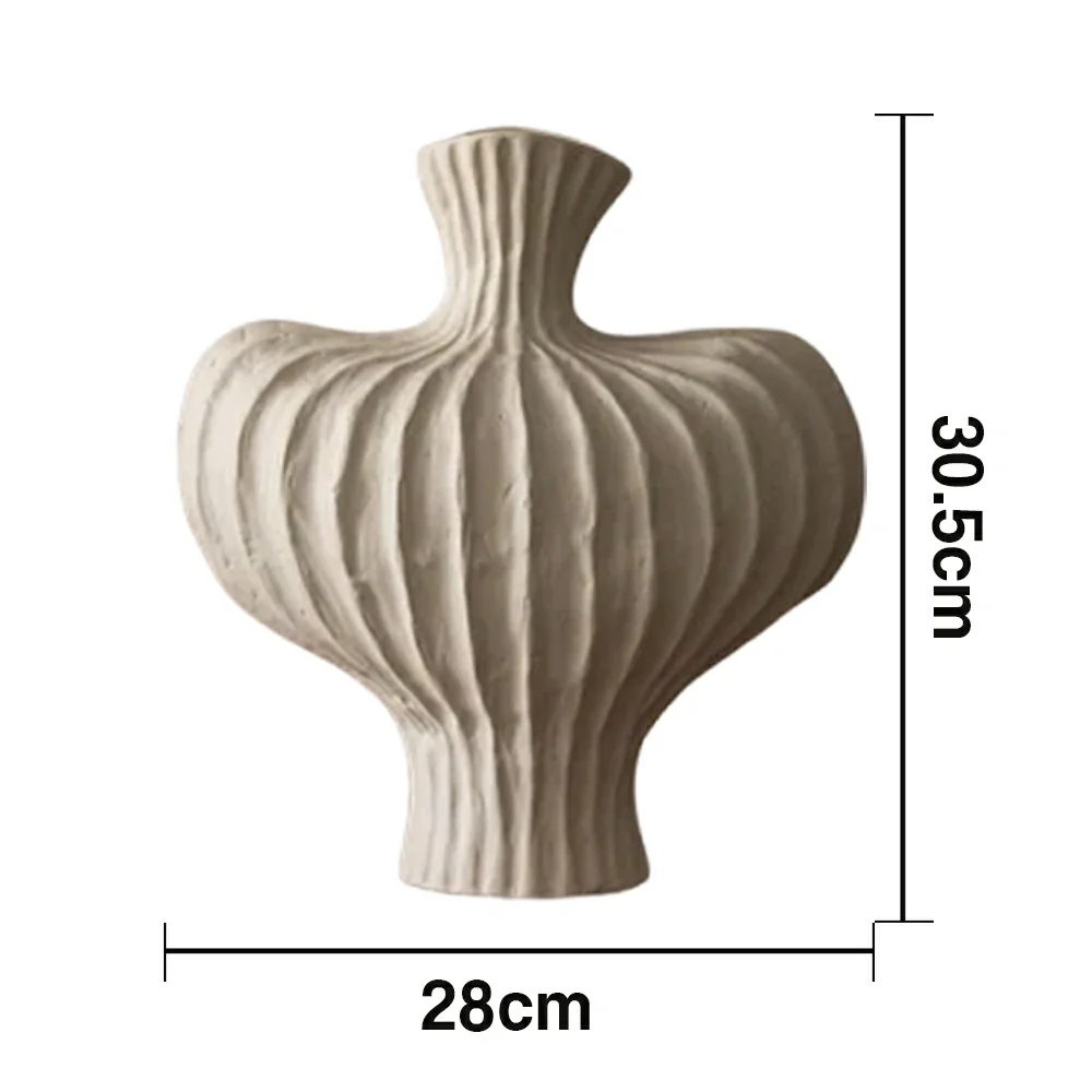 LIVARA Ceramic Vase Decor Display Matte Ceramic Raised-Shoulder Shape Handcrafted Artistic Design - White - Image 5