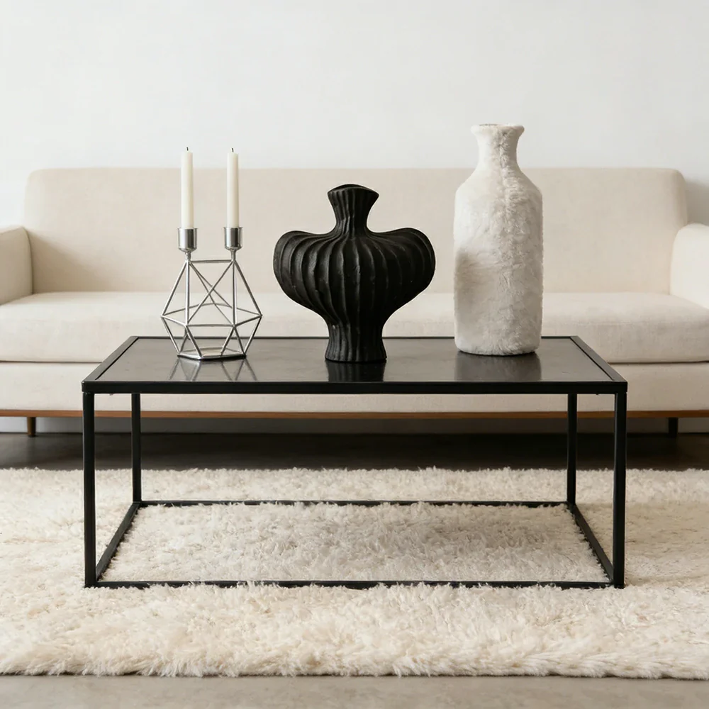 LIVARA Ceramic Vase Decor Display Matte Ceramic Raised-Shoulder Shape Handcrafted Artistic Design - Black - Image 2
