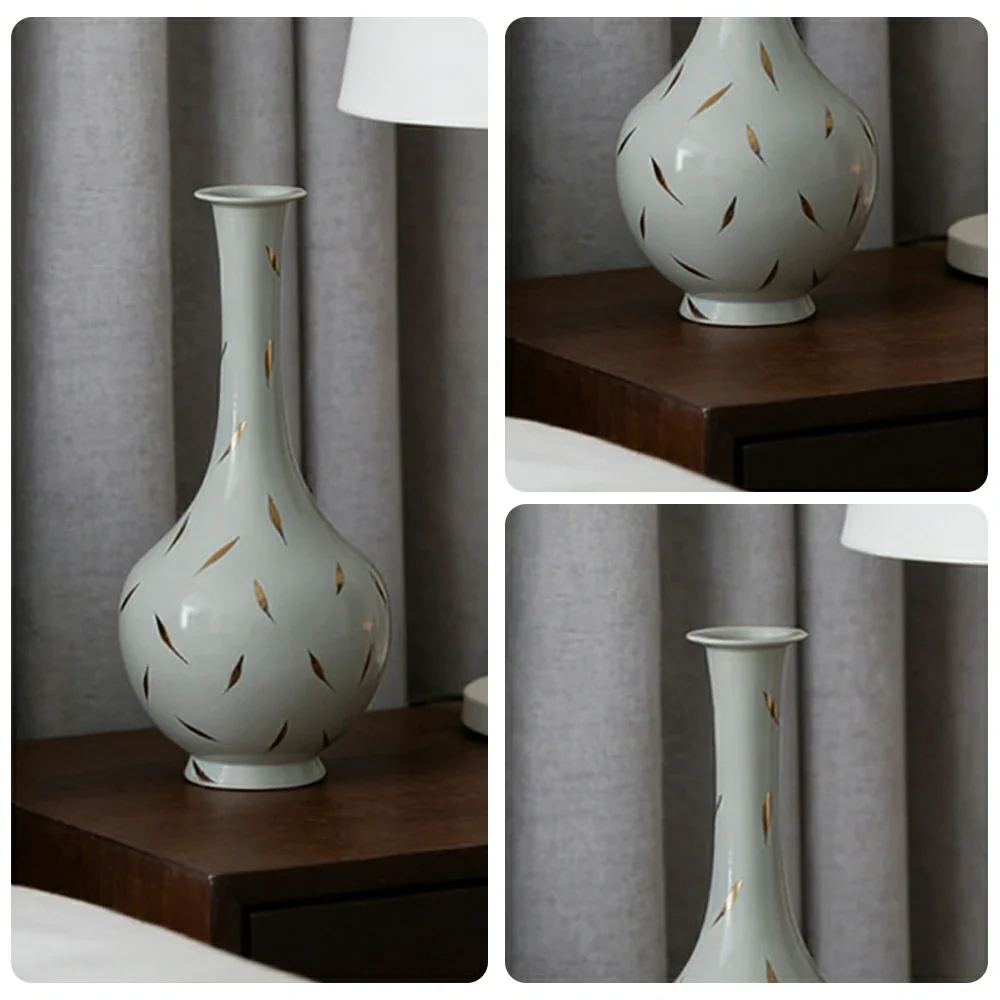 LIVARA Ceramic Vase Decor Display Matte Ceramic Long-Neck Shape Handcrafted Artistic Design - Image 3