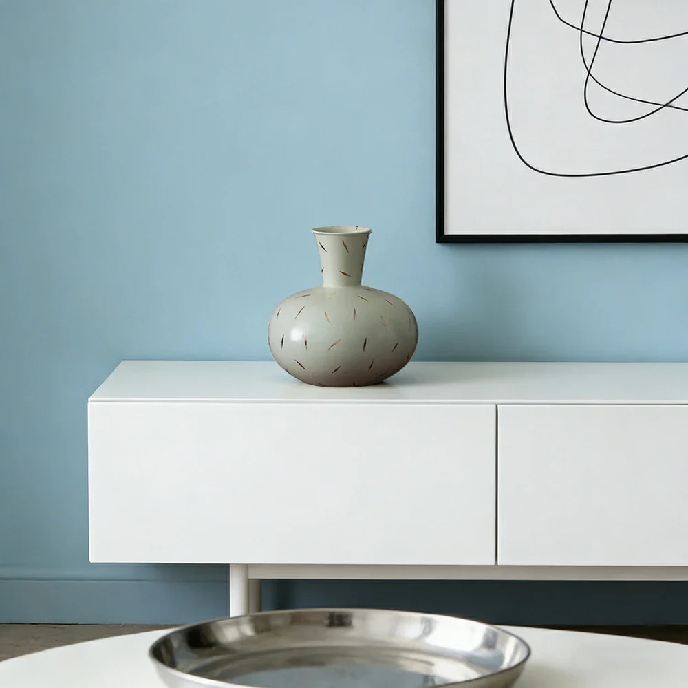 LIVARA Ceramic Vase Decor Display Matte Ceramic Pomegranate Vase Shape Handcrafted Artistic Design - Image 4