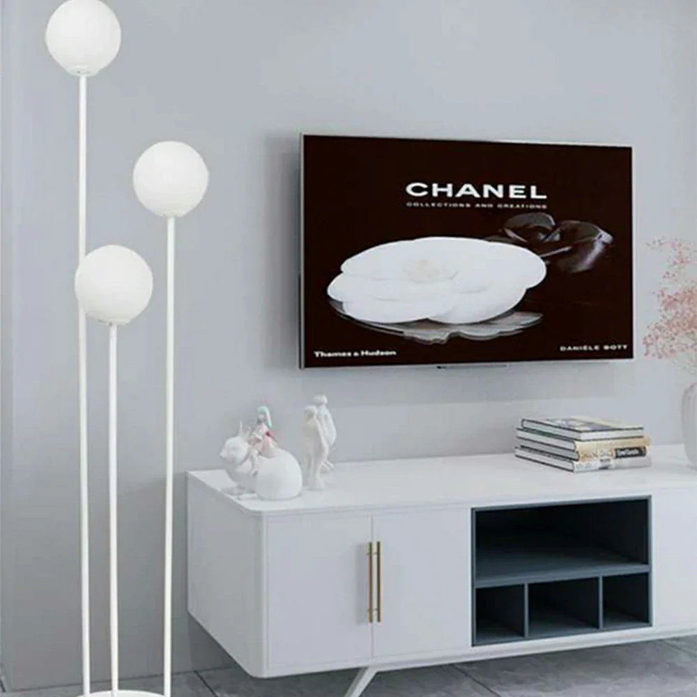 LIVARA Floor Lamp 9/12W Soft Ambient Lighting Milk-White Glass Shade Stable Base Modern Luxury Design - White - Image 2