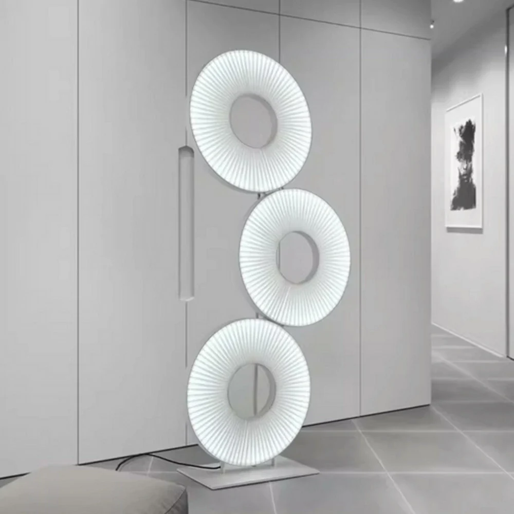 LIVARA Floor Lamp All-Around Ambient Lighting Metal Frame Weighted Base Modern Ring Design - Image 2