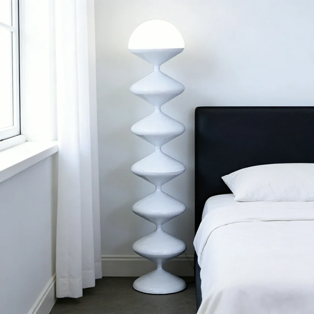 LIVARA Floor Lamp Soft Ambient Lighting Premium Finish White Metal Body Stable Base Modern Style - Image 2