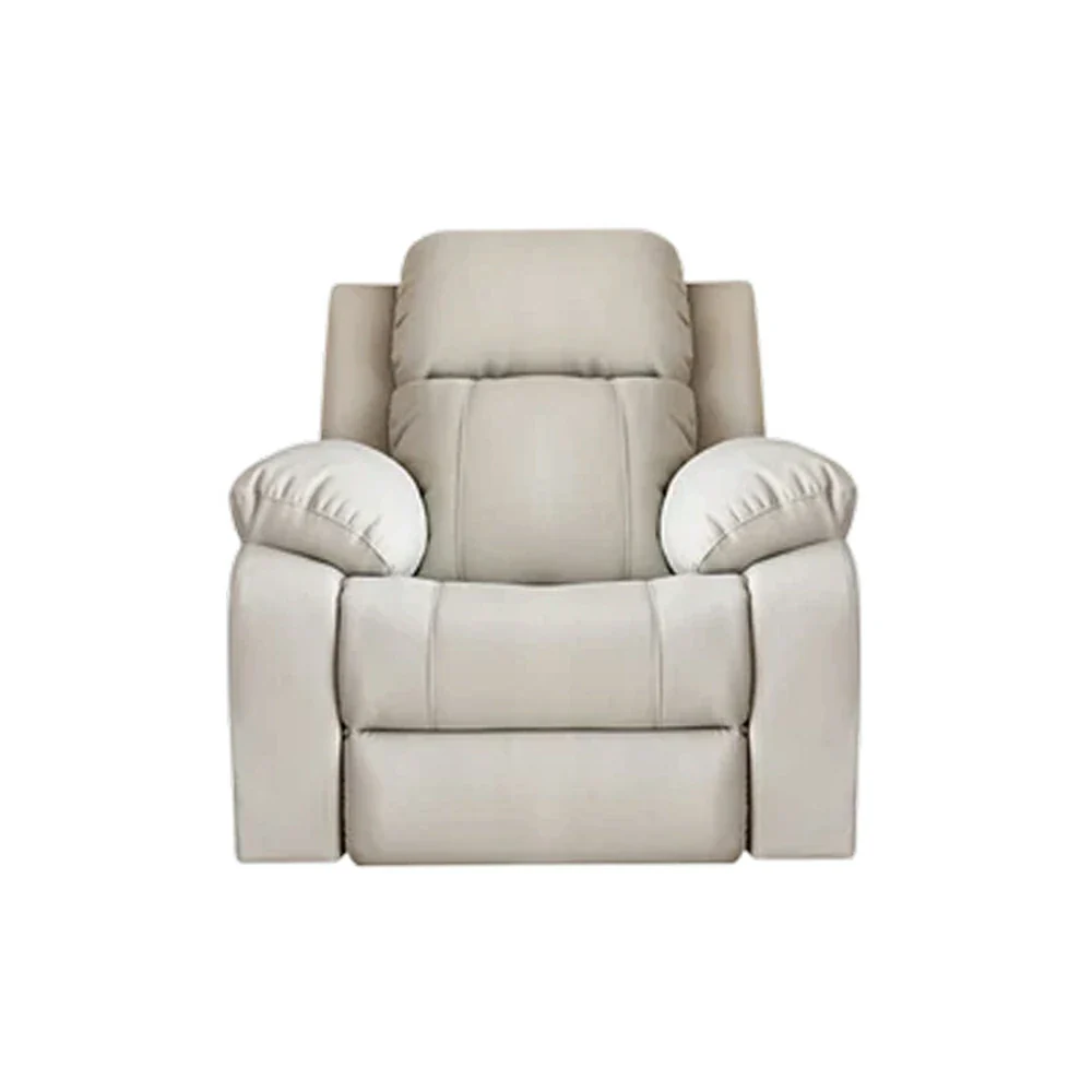 LIVARA Electric Recliner Armchair Wide-Angle Adjustment Premium Imported Leather 7D Fibre Comfort Support - Beige