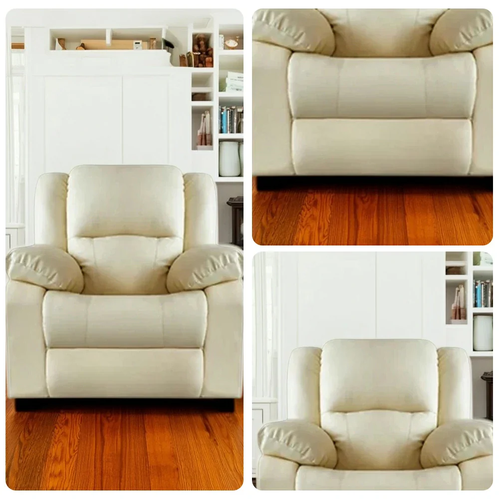 LIVARA 98cm Electric Recliner Sofa Single Seat Power Extend Top-Grain Leather Comfort Design - Beige - Image 3