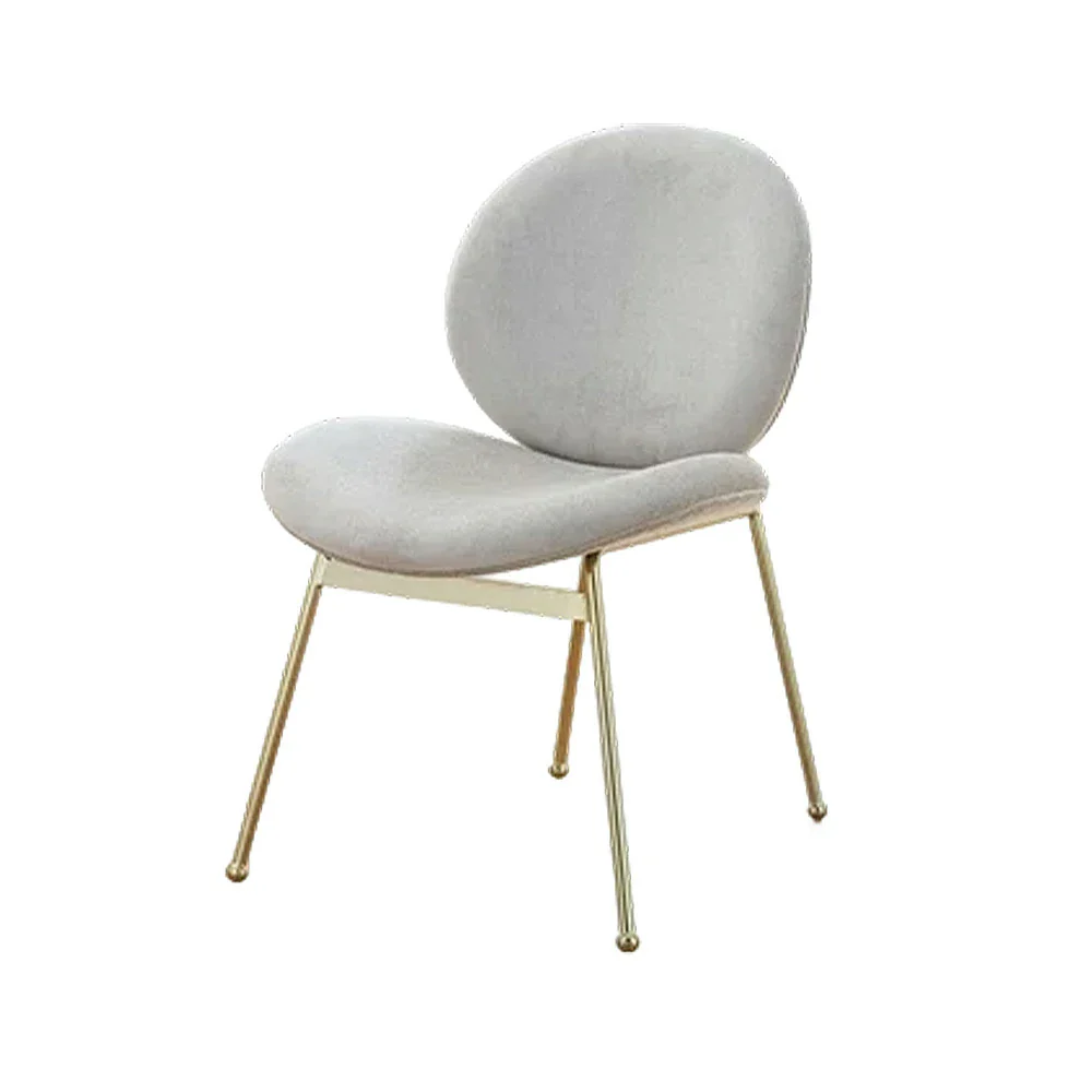 LIVARA Chair Curved Backrest High-Resilience Foam Stainless Steel Frame Stable and Durable Design - White