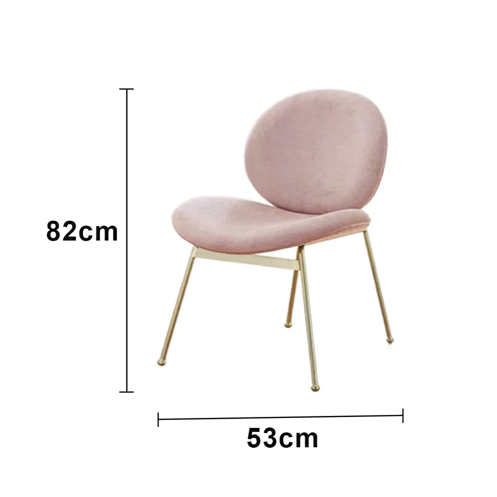 LIVARA Chair Curved Backrest High-Resilience Foam Stainless Steel Frame Stable and Durable Design - Pink - Image 5