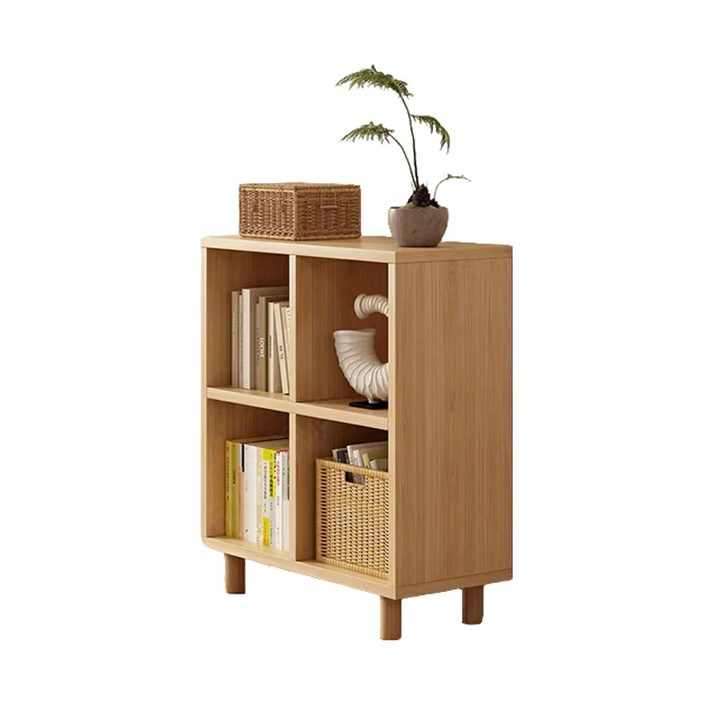 LIVARA Solid Wood Storage Cabinet with Legs - 4/6-Cube Organiser, Sturdy Open Shelving for Living Room & Bedroom - Beech