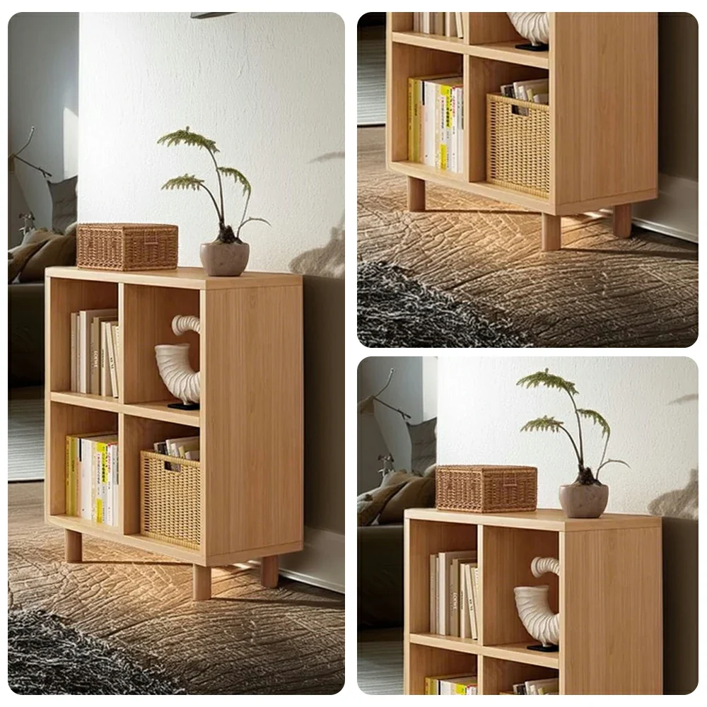 LIVARA Solid Wood Storage Cabinet with Legs - 4/6-Cube Organiser, Sturdy Open Shelving for Living Room & Bedroom - Beech - Image 3