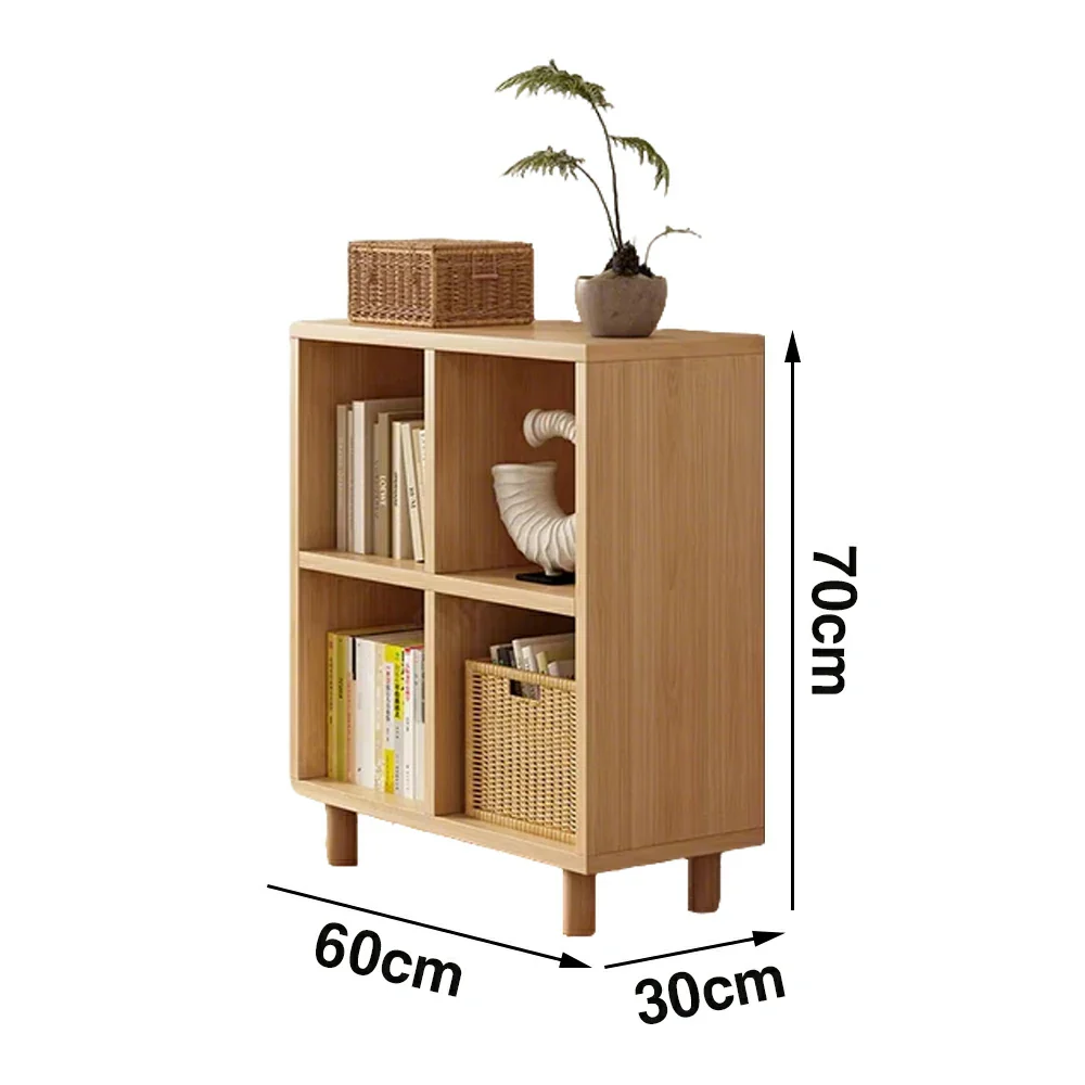 LIVARA Solid Wood Storage Cabinet with Legs - 4/6-Cube Organiser, Sturdy Open Shelving for Living Room & Bedroom - Beech - Image 6