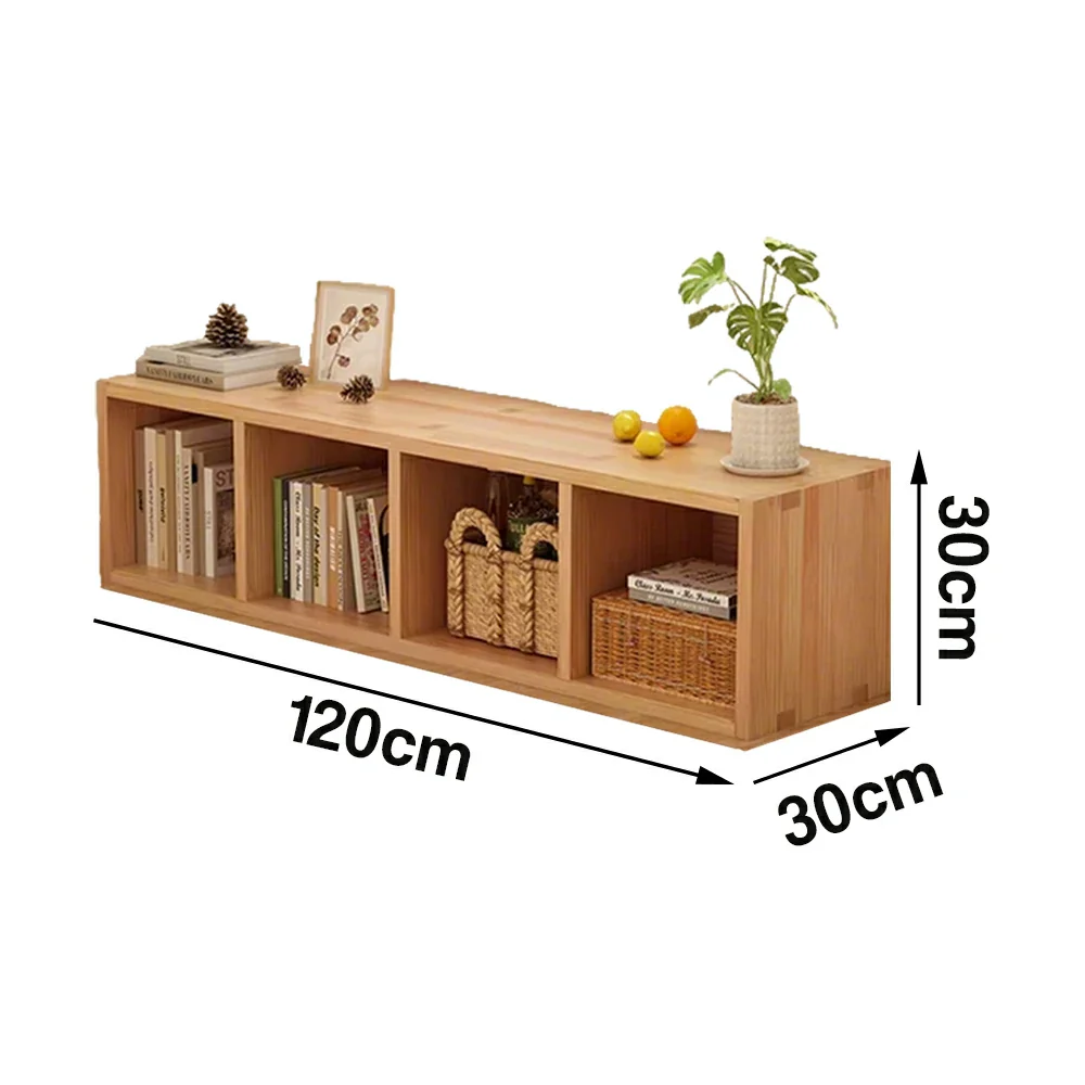 LIVARA Solid Wood Storage Cabinet - 3/4-Cube Open Shelf Organiser, Space-Saving Design for Living Room & Bedroom - Natural Wood - Image 10