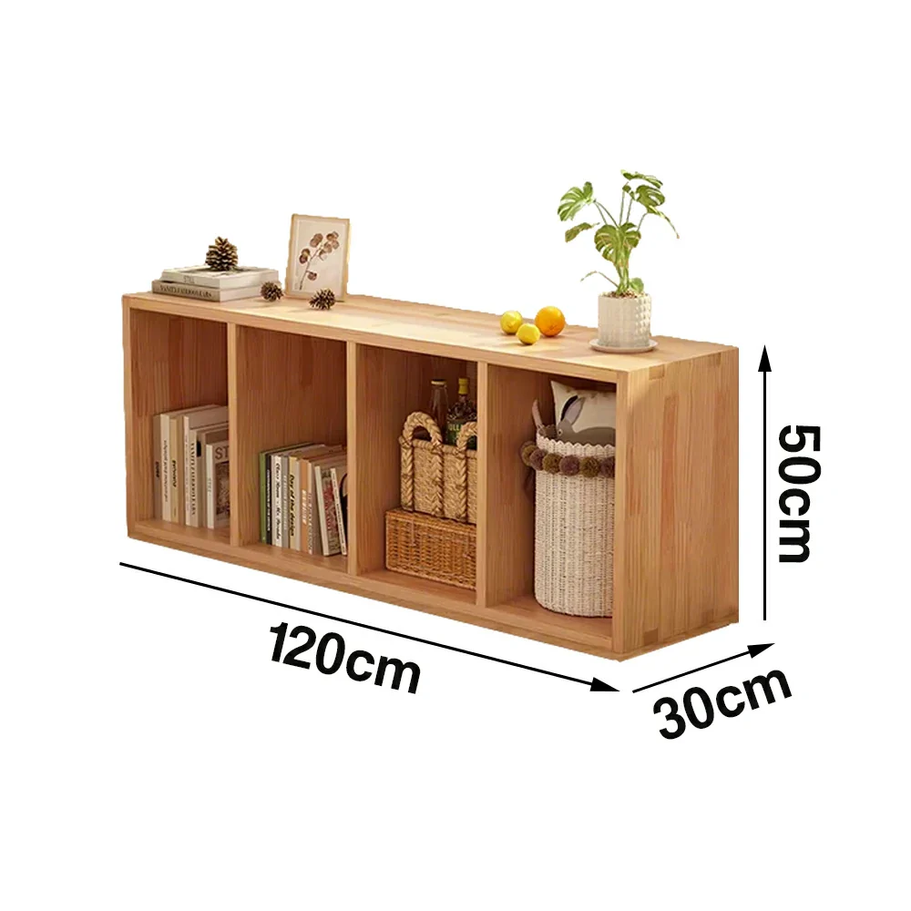 LIVARA Solid Wood Storage Cabinet - Open Shelf Organiser, Space-Saving Design for Living Room & Bedroom - Wood - Image 10