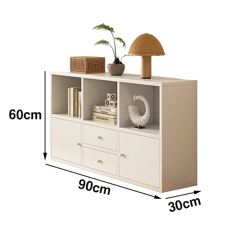 LIVARA Storage Cabinet with Doors & Drawers - 6/8-Cube Organiser, Large Capacity Shelving for Living Room & Bedroom - White - Image 5
