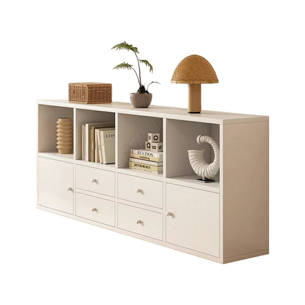 LIVARA Storage Cabinet with Doors & Drawers - 6/8-Cube Organiser, Large Capacity Shelving for Living Room & Bedroom - White - Image 6