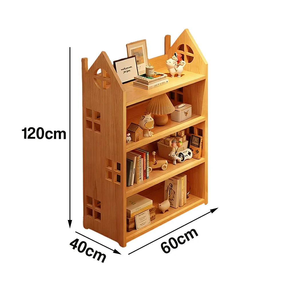 LIVARA Solid Wood Bookshelf - 3/4-Tier Deep Storage Shelf, House Design Organiser for Kids Room & Living Room - Natural Wood - Image 10