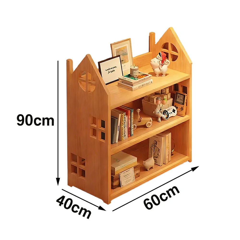 LIVARA Solid Wood Bookshelf - 3/4-Tier Deep Storage Shelf, House Design Organiser for Kids Room & Living Room - Natural Wood - Image 5