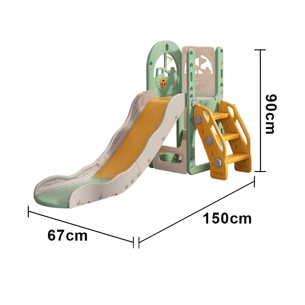 LIVARA Kids Play Slide, Anti-Slip Matte Finish, Tip-Resistant Base, Safe Rounded Edges, Integrated Toy Storage - Green - Image 5