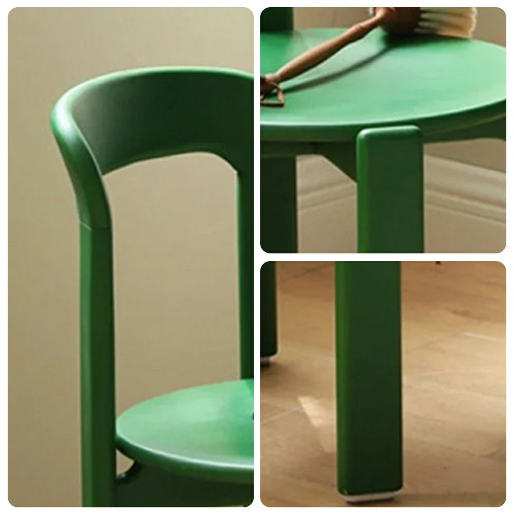 LIVARA Dining Chair - Ergonomic Curved Backrest - Solid Wood Frame - Thickened Stable Legs for Home & Cafe Use - Green - Image 3