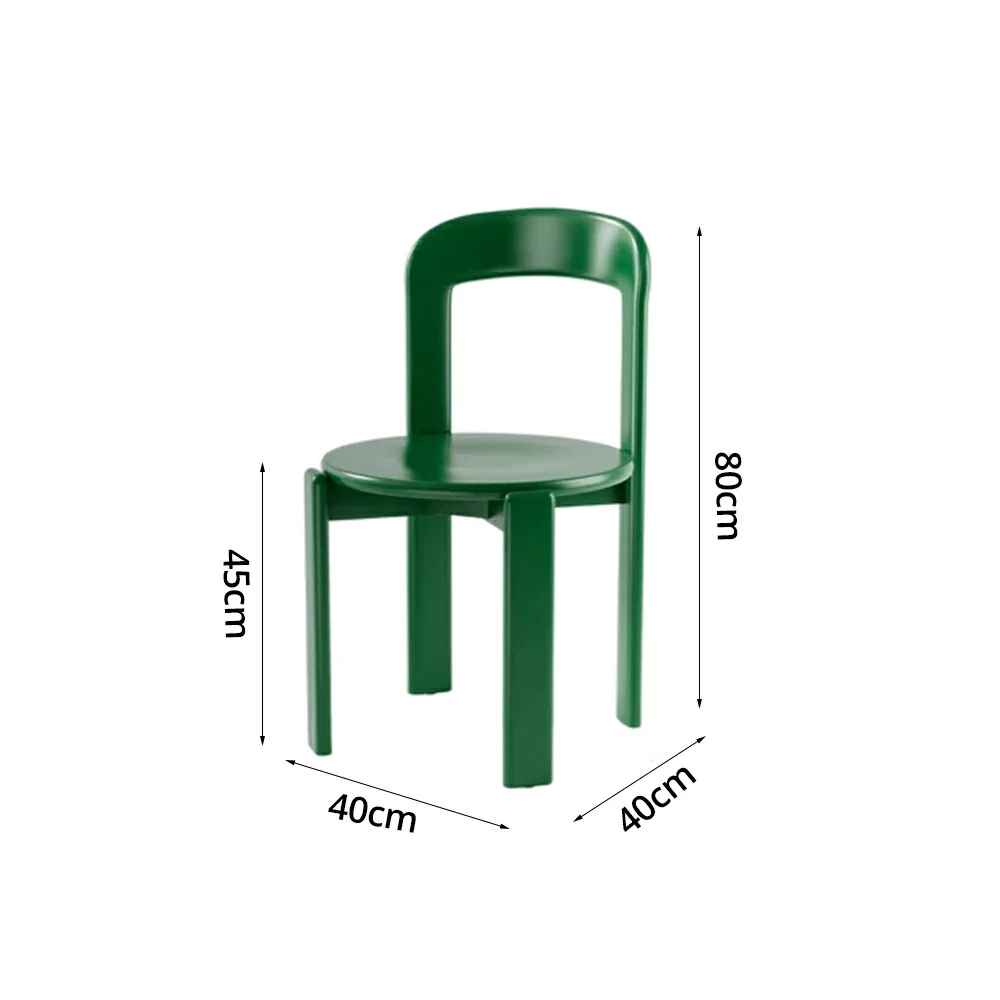 LIVARA Dining Chair - Ergonomic Curved Backrest - Solid Wood Frame - Thickened Stable Legs for Home & Cafe Use - Green - Image 5