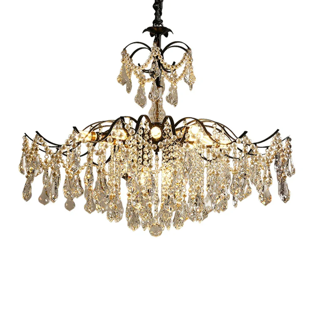 LIVARA Crystal Pendant Light 50/65/80cm High-Quality Iron Frame, Adjustable Height, Crystal Beads, Elegant Light Diffusion - Image 11