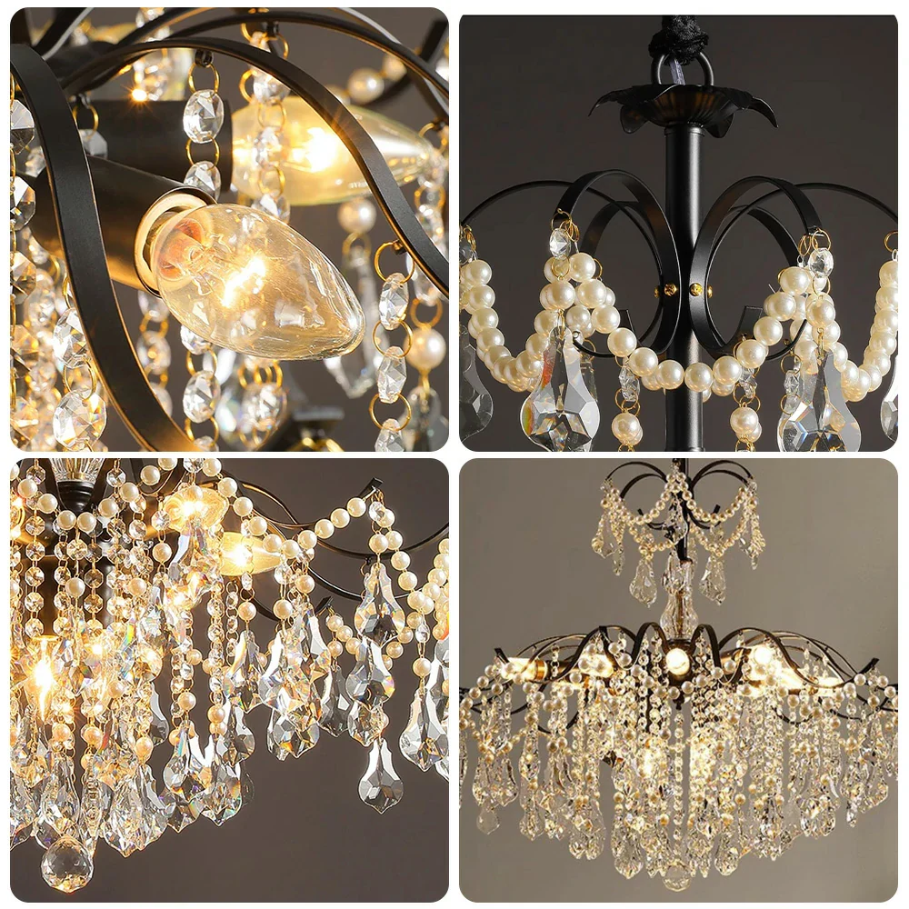 LIVARA Crystal Pendant Light 50/65/80cm High-Quality Iron Frame, Adjustable Height, Crystal Beads, Elegant Light Diffusion - Image 13