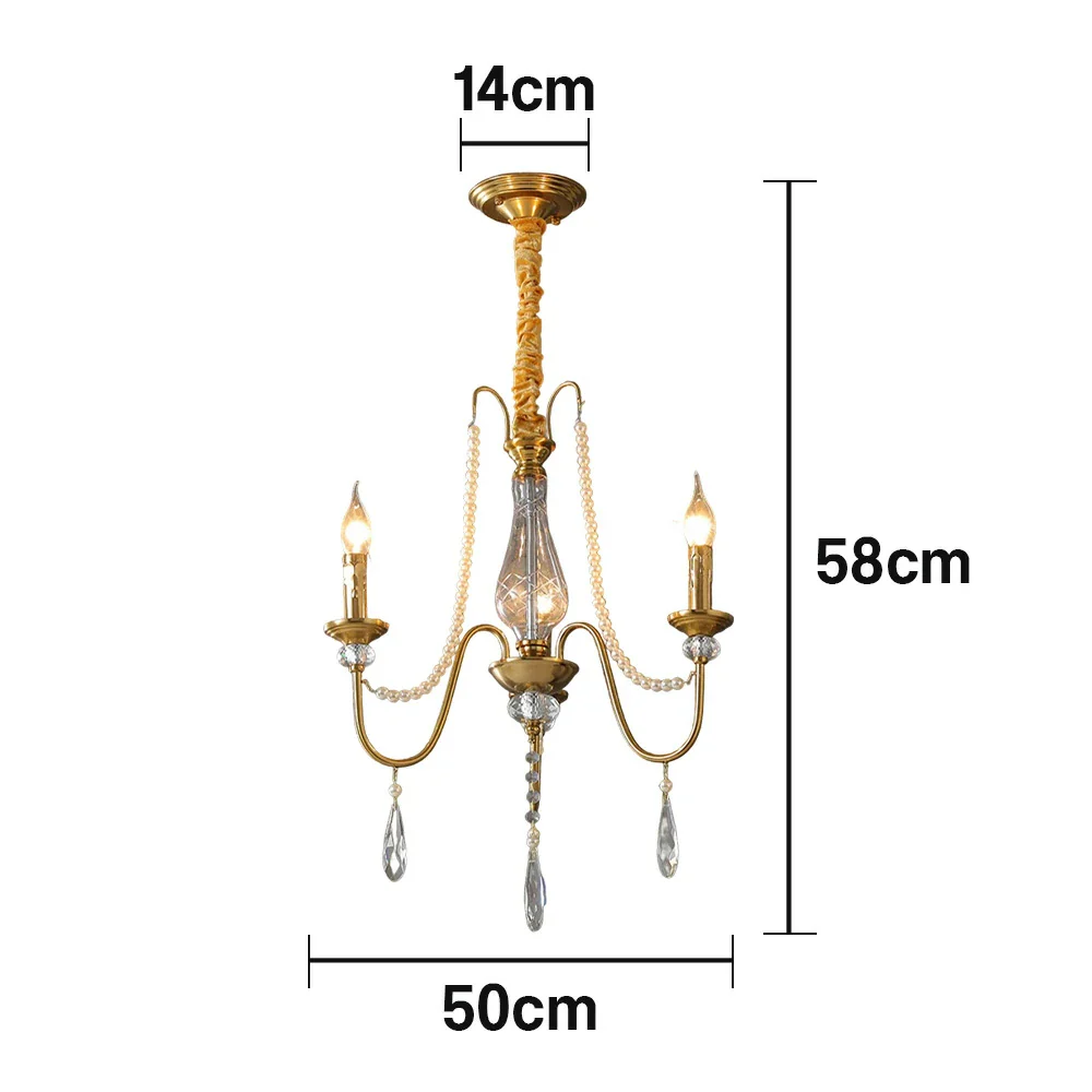 LIVARA Crystal Pendant Light 50/62/71cm - Premium Crystal Beads, Electroplated Alloy Frame, Adjustable Chain, Elegant Light Diffusion - Image 5