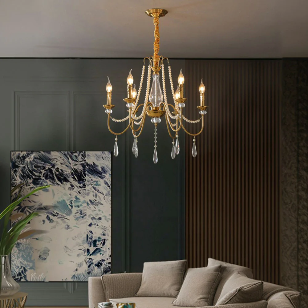 LIVARA Crystal Pendant Light 50/62/71cm - Premium Crystal Beads, Electroplated Alloy Frame, Adjustable Chain, Elegant Light Diffusion - Image 7