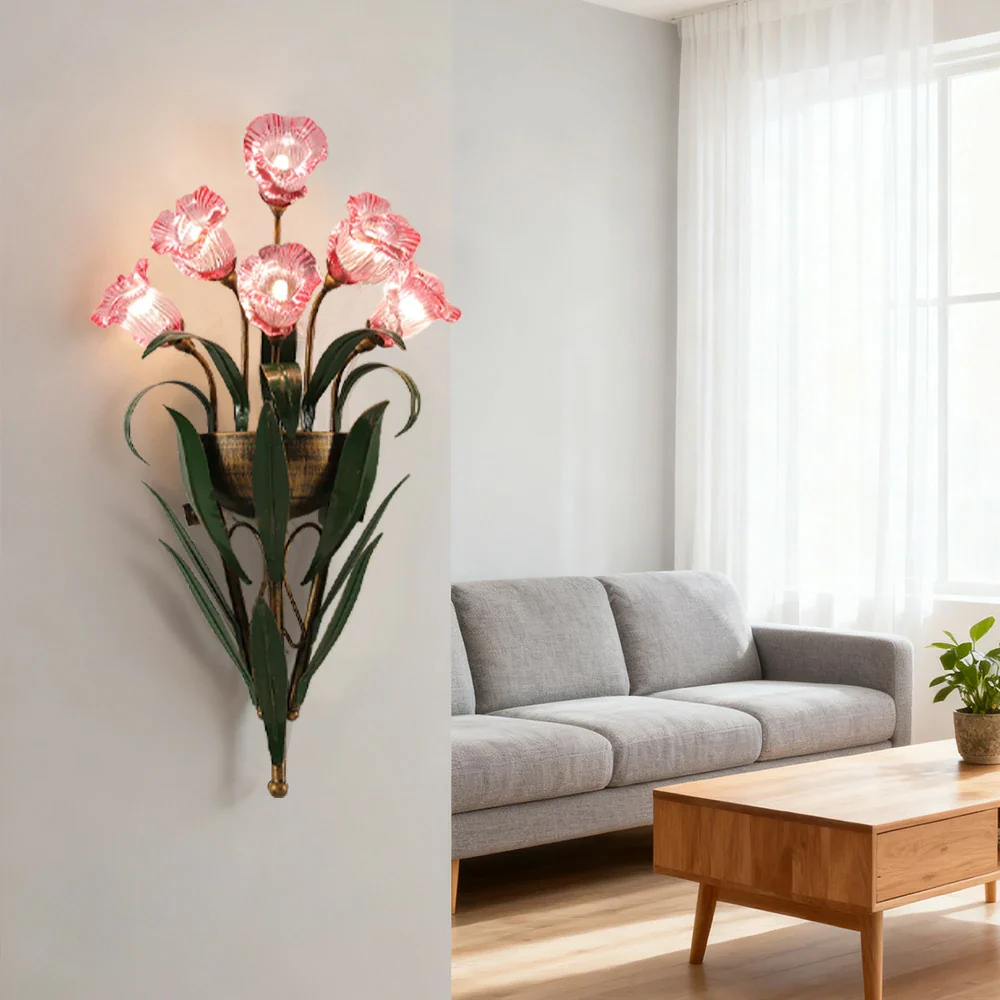 LIVARA Wall Light 32/36cm Electroplated Iron Frame G4 Bulb Elegant Design for Bedrooms, Living Rooms, and Dining Areas - Stylish & Durable - Pink - Image 2