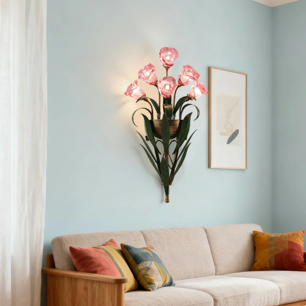 LIVARA Wall Light 32/36cm Electroplated Iron Frame G4 Bulb Elegant Design for Bedrooms, Living Rooms, and Dining Areas - Stylish & Durable - Pink - Image 4