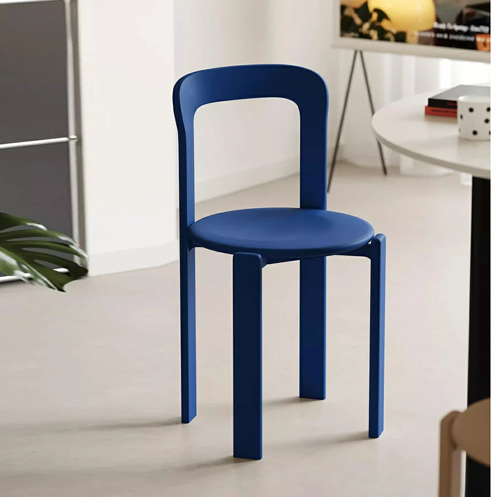LIVARA Dining Chair - Ergonomic Curved Backrest - Solid Wood Frame - Thickened Stable Legs for Home & Cafe Use - Blue - Image 4