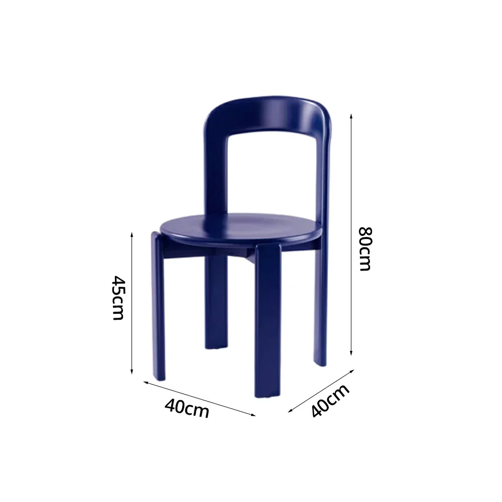 LIVARA Dining Chair - Ergonomic Curved Backrest - Solid Wood Frame - Thickened Stable Legs for Home & Cafe Use - Blue - Image 5